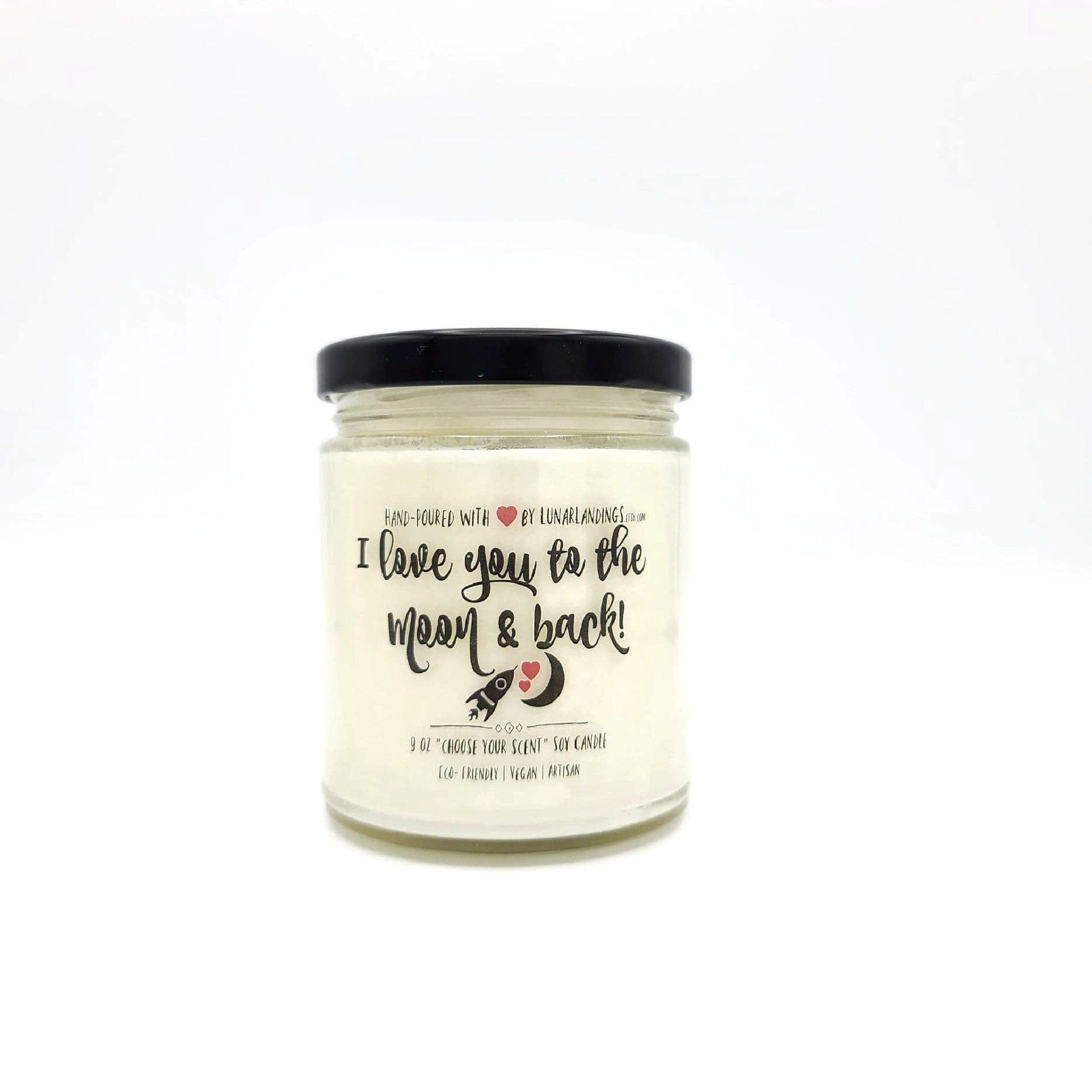 I love you to the moon and back Soy Candle-Anniversary gift for him,b…