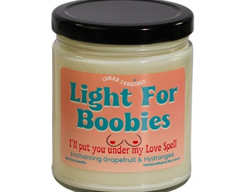 Love Spell, Light for boobies, funny candle, handcrafted candle, gift for him, gift for her, funny gift from wife, funny gift for husband,