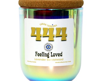 444 Feeling Loved, Manifestation Soy Candle, handcrafted candle, handmade gift, Spiritual home decor, manifestation rituals, Color shift