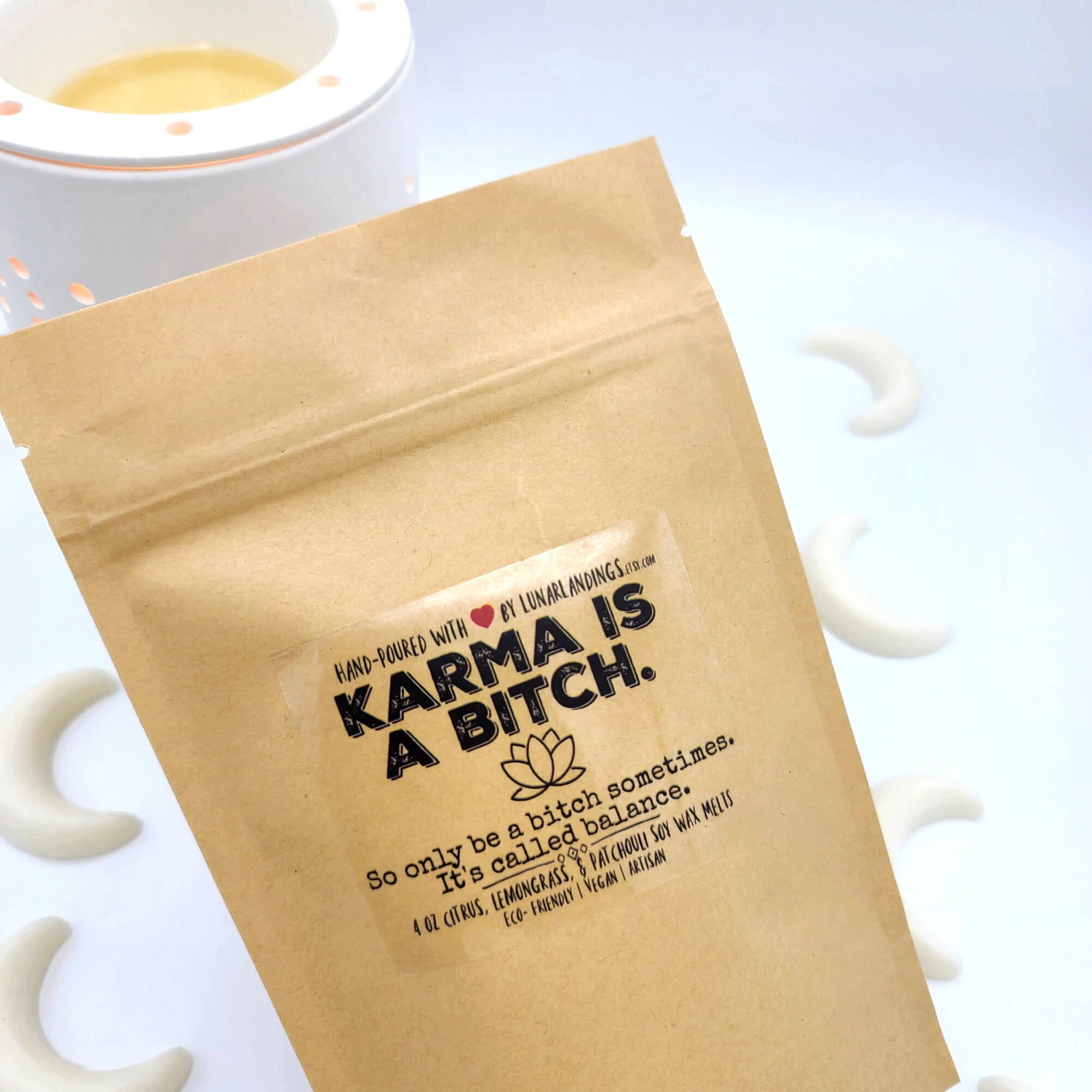 KARMA 14 Soy Wax Moons- Karma is a bitch wax melts- Wax Melts, Scente…