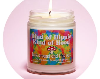 Nag Champa Soy Candle, 100% Soy Candle, Hippie Candle, sister gift, birthday gift, candle gift, funny gift, funny candles