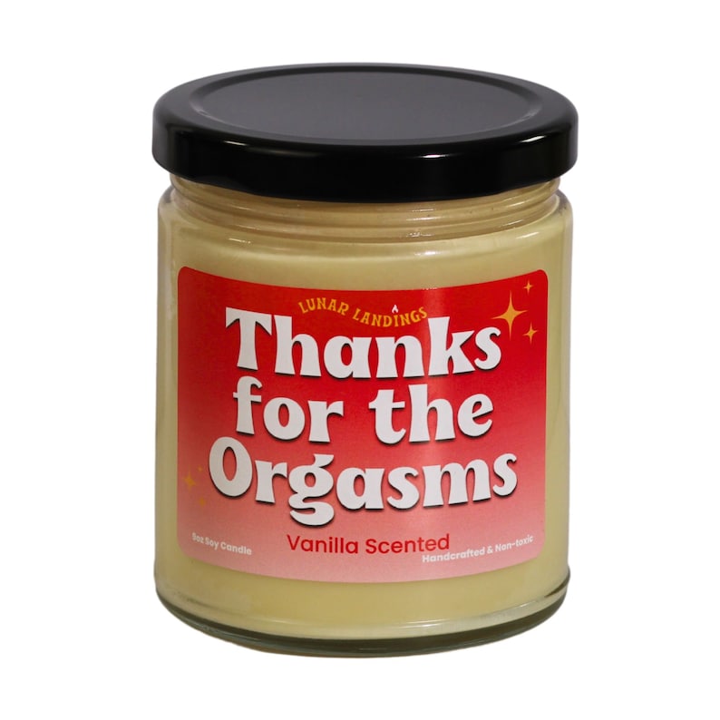 Thanks for the orgasms, Candle, Personalized, anniversary gift, birthday gift for husband, valentines day gift for him, valentine days hubby image 1