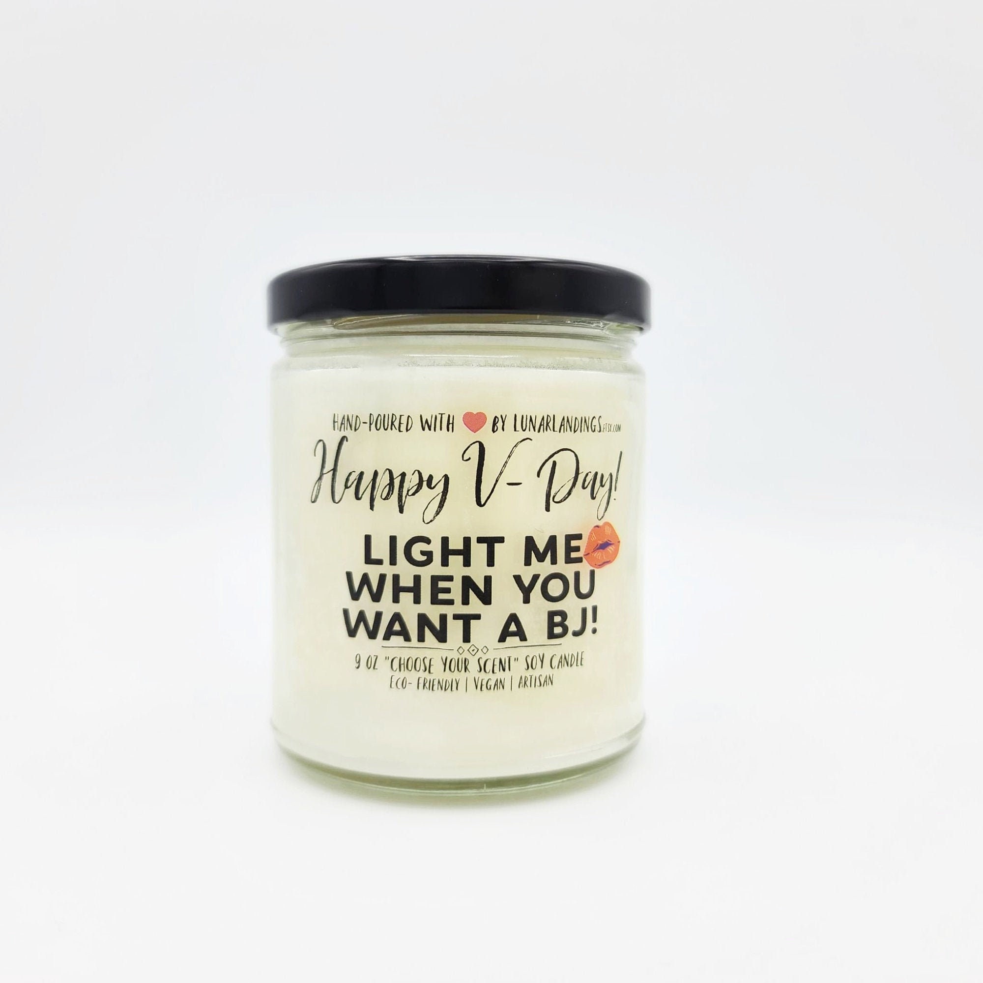 Happy Vday Light for BJ Soy Candle- Valentines Day gift for boyfriend…