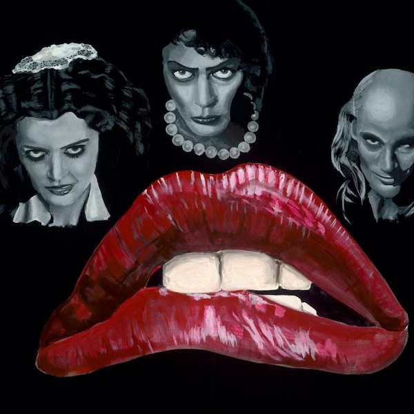 Rocky horror picture show. Art. Prints.  Original painting is acrylic on canvas. 16x20. 12x16. Frankenfurter. Magenta. Riffraff