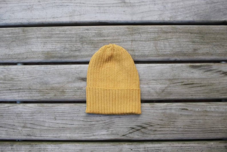 Mustard-yellow Fisherman's Beanie Hat 