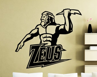 GreekGodUScolor018ET Removable and Reusable Wall Fabric Vinyl Decal Greek God Zeus Wall Decal
