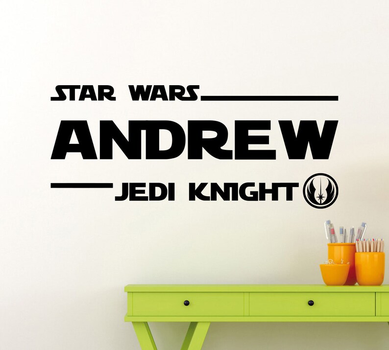 Personalized Star Wars Wall Decal Custom Name Jedi Knight Etsy