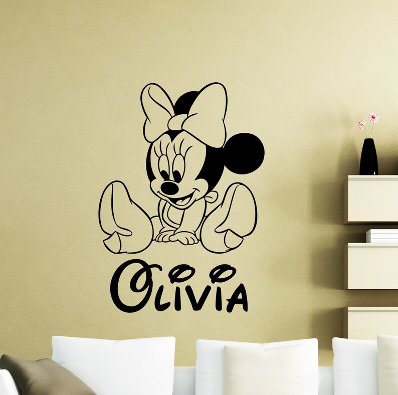 Personalized Minnie Mouse Wall Decal Girl Custom Name Disney Etsy