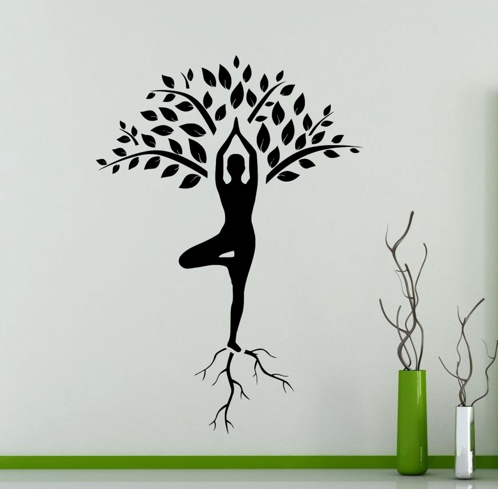 Yoga Pose Tree Wall Sticker Sports Fitness Vinyl Decal Home Etsy