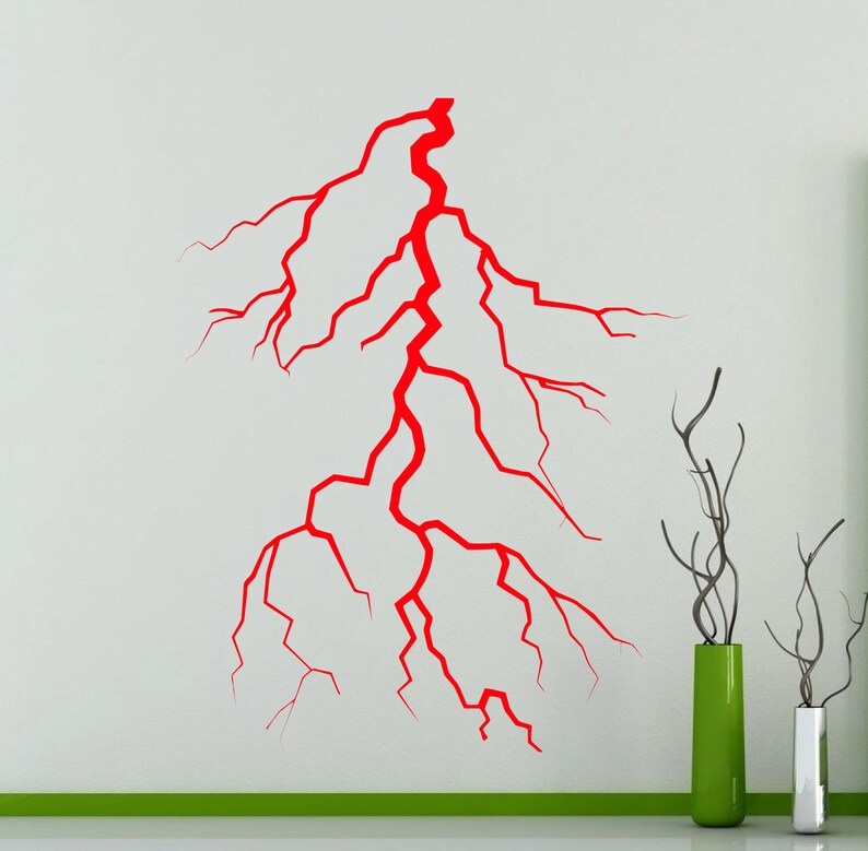 Lightning Strike Wall Decal Thunder Lightning Bolt Vinyl Etsy