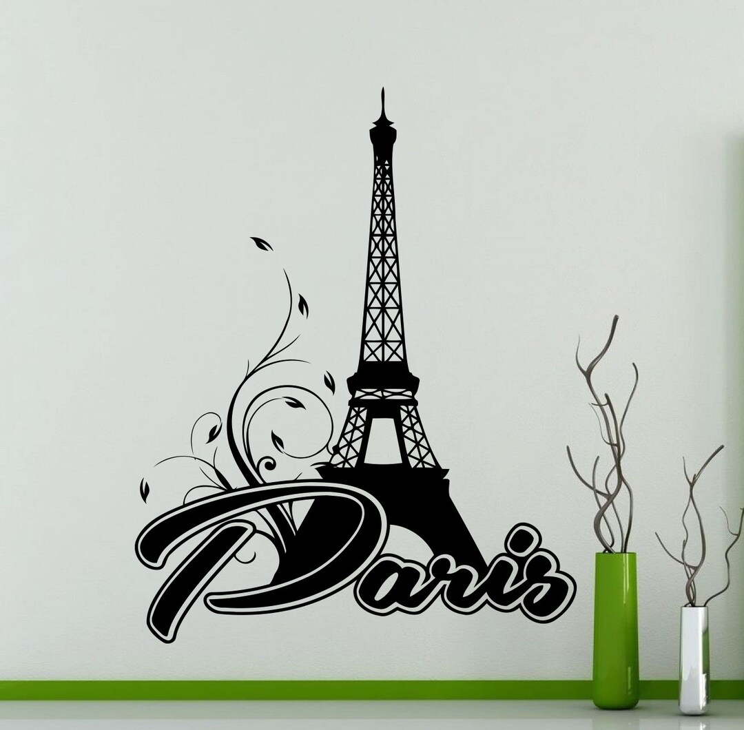 Paris Wall Sticker Eiffel Tower France Symbol Vinyl Decal Home Etsy