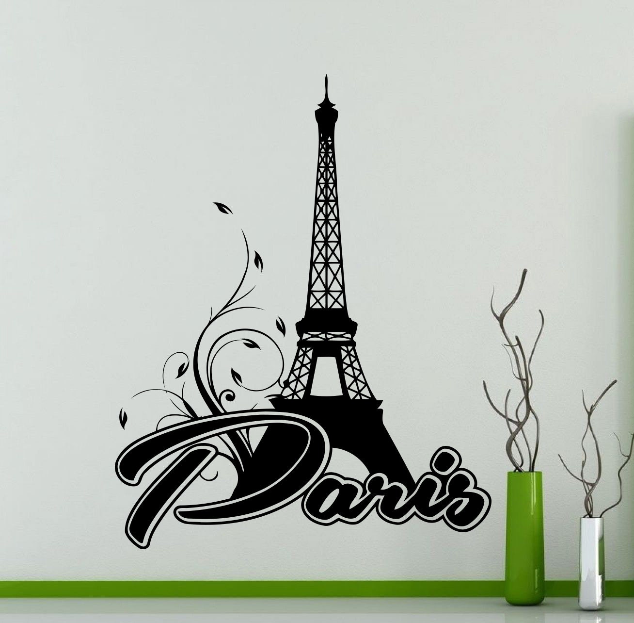 Paris Wall Sticker Eiffel Tower France Symbol Vinyl Decal Home Etsy