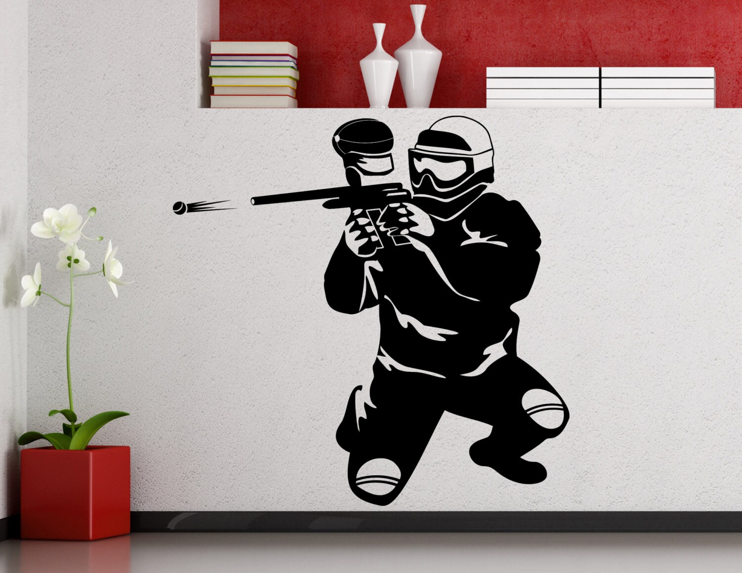 Paintball Wall Decal Extreme Sport Player Vinyl Sticker Home Etsy