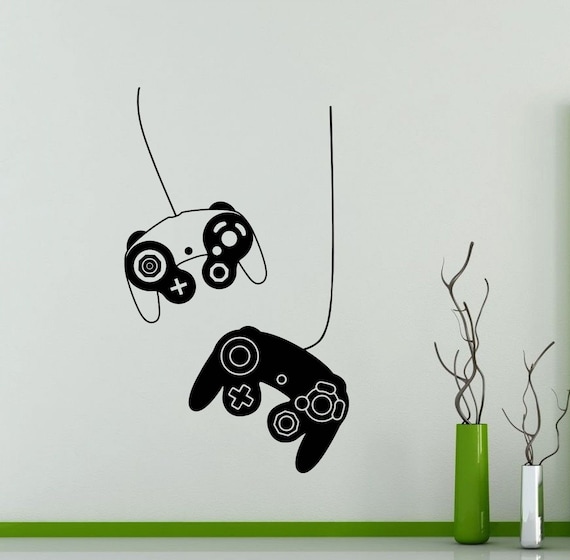 Joystick Playstation Gamepad Children Room Wall Sticker Mural Vinyl Decal Nursery Kids Gamers Art Teenager Video Game Mural