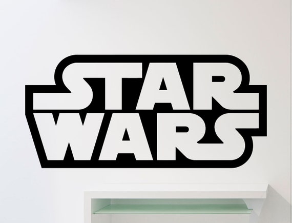 Star Wars Logo Pared Etiqueta Palabra Superheroe Peliculas Etsy