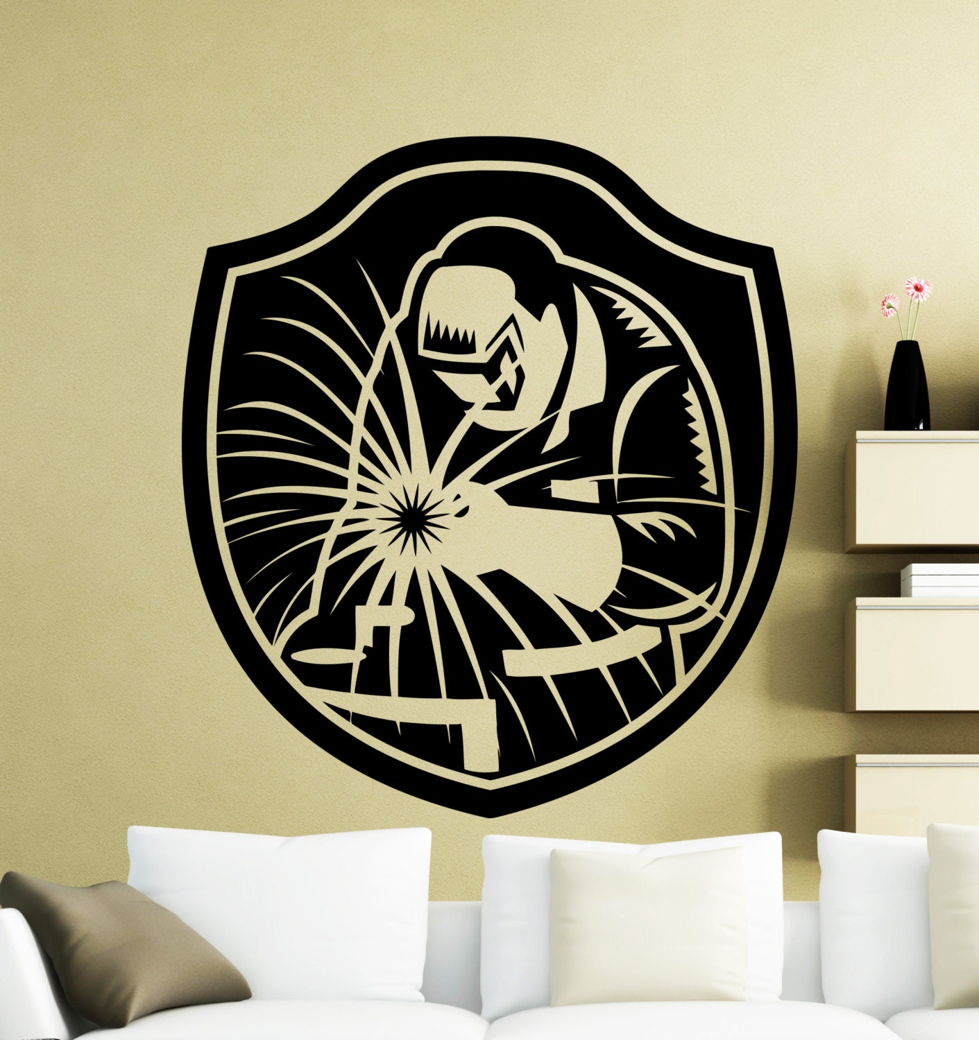 Welder Wall Sticker Welding Vinyl Decal Home Garage Room Etsy