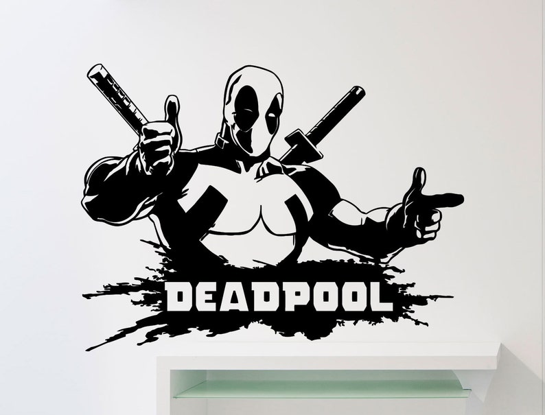 Deadpool Wall Decal Superhero DC Marvel Comics Vinyl Sticker Etsy