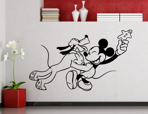 482xx Pluto Wall Sticker Mickey Mouse Cartoon Disney Vinyl Decal Home Kids Girl Nursery Room Interior Decor Waterproof High Quality Mural