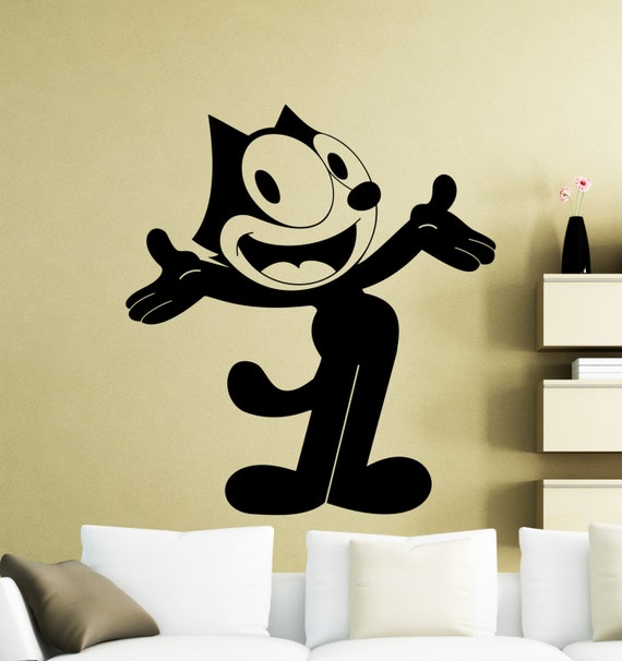 Felix el gato pared pegatina de dibujos animados vinilo - Etsy México