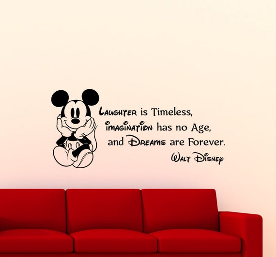 Mickey Mouse pared calcomanía Walt Disney cita dibujos -