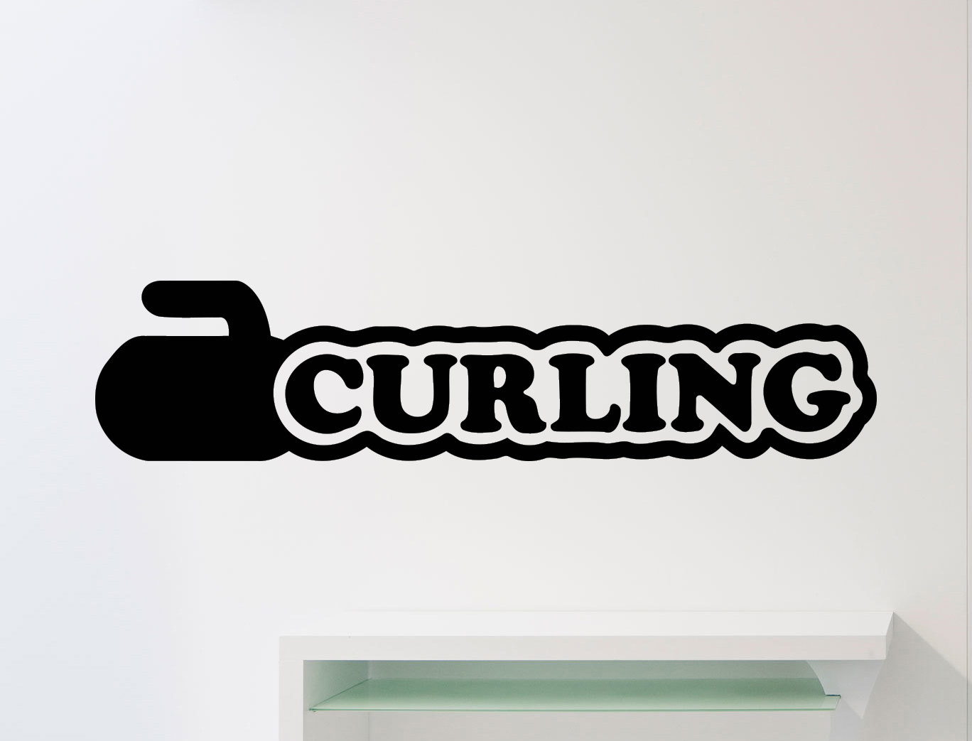 Curling Logo Wall Sticker Curling Word Sports Vinyl Decal Home Etsy
