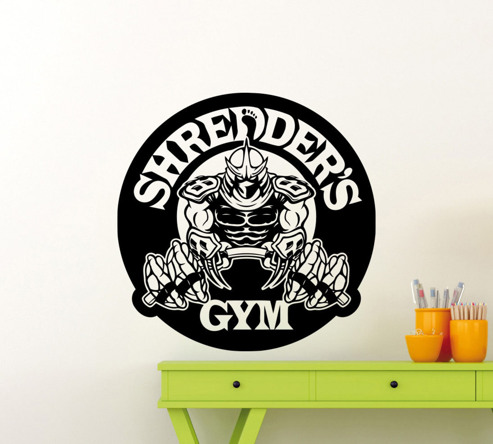 Shredder's Gym Wall Sticker Turtles Ninja Shredder Logo Etsy
