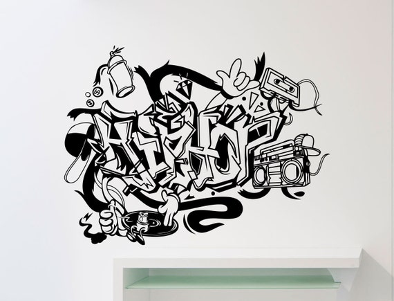 Hip Hop Wall Decal Rap Graffiti Musik Vinyl Aufkleber Home Etsy