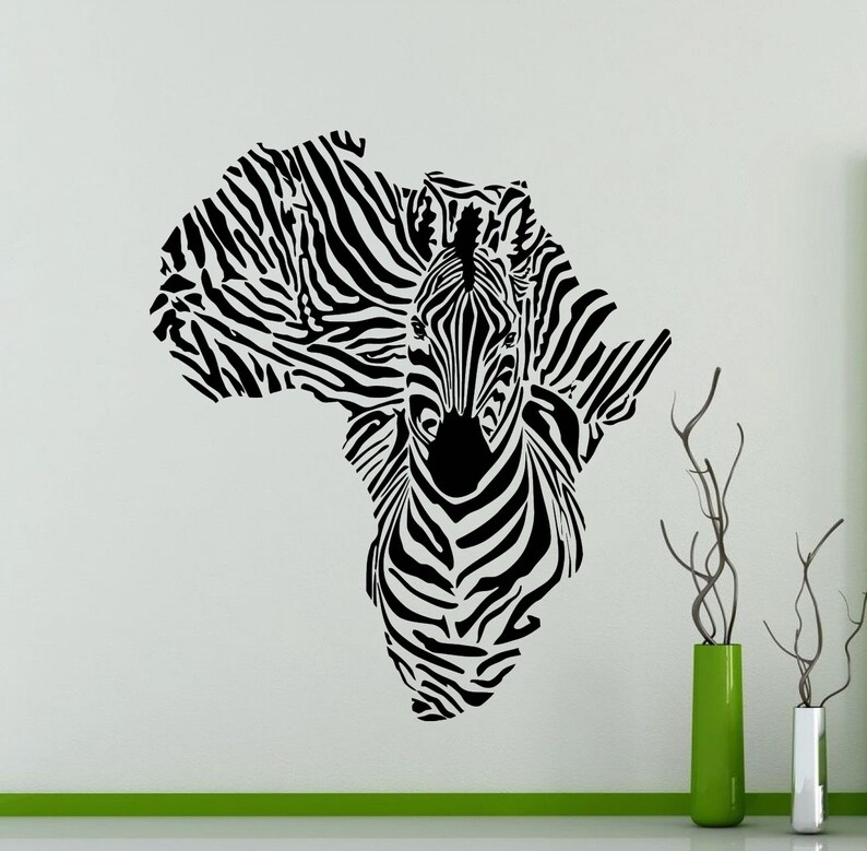 Zebra Wall Sticker Africa Wild Animals Nursery Vinyl Decal Etsy