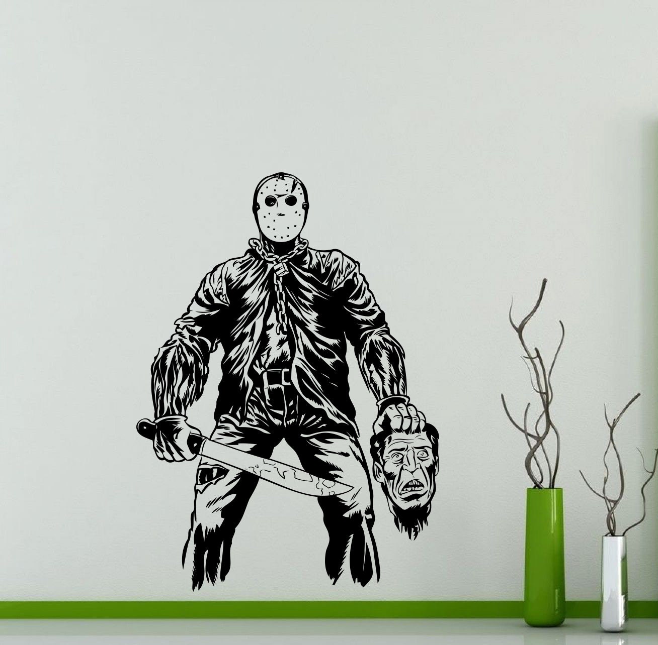 Jason Voorhees Wall Decal Horror Movie Maniac Stencil Comic | Etsy