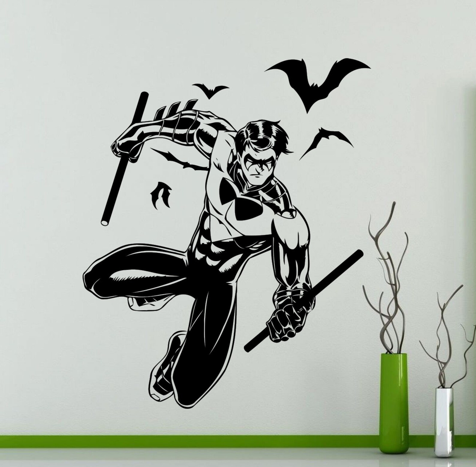 Nightwing Wall Sticker Superhero DC Marvel Comics Vinyl Decal Etsy
