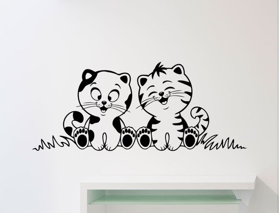 Wall Stickers Cats Kitten Cute Pet Animal Nursery Girls Bedroom Art Decals Vinyl