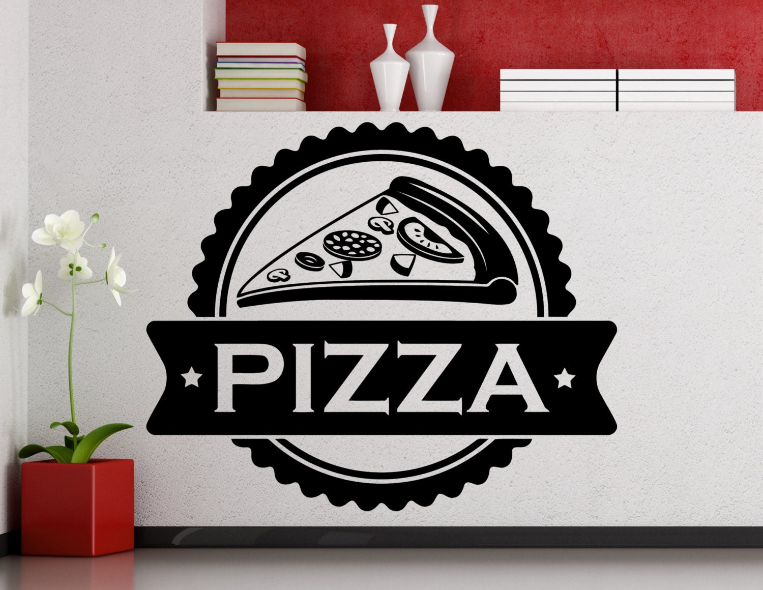 Pizza Wall Sticker Fast Food Pizzeria Vinyl Decal Home - Etsy