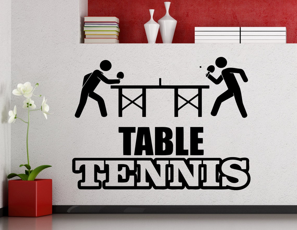 Table Tennis Logo Wall Sticker Sports Ping Pong Vinyl Decal Etsy