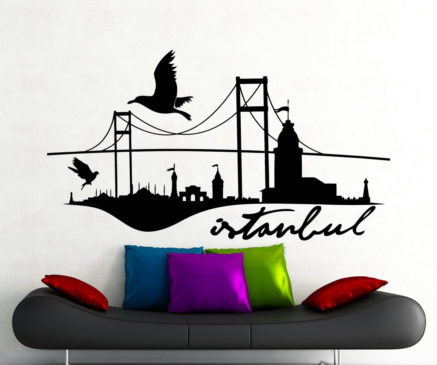 Istanbul Logo Wall Sticker Istanbul Landscape Word Turkey City Etsy