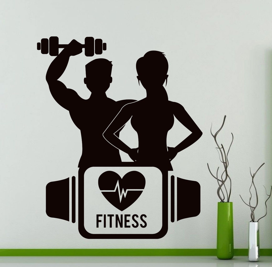 Fitness Wall Sticker Sports Gym Training Yoga Vinyl Decal Home Etsy