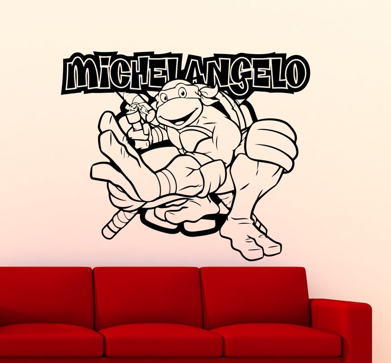 Michelangelo Wall Sticker Turtles Mutant Ninja Vinyl Decal Home Interior Decoration Waterproof High Quality Mural 130su