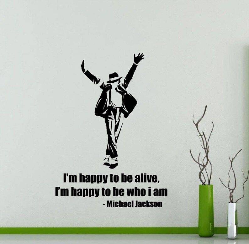 Michael Jackson Wall Decal Lettering Moonwalker Quote King Of Pop Dancer Music Vinyl Sticker Kids Room Musical Poster Decor Art Mural 56mu
