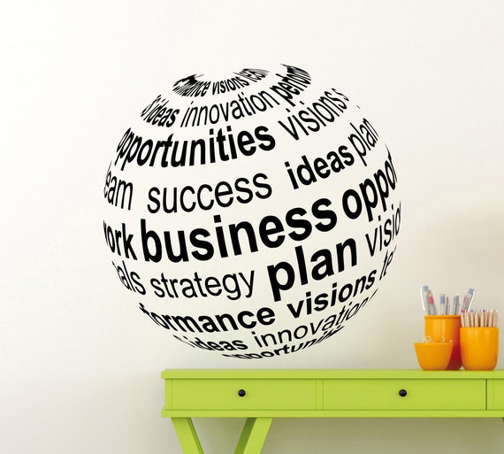 business 3d ball wall decal motivation workplace office vinyl | etsy