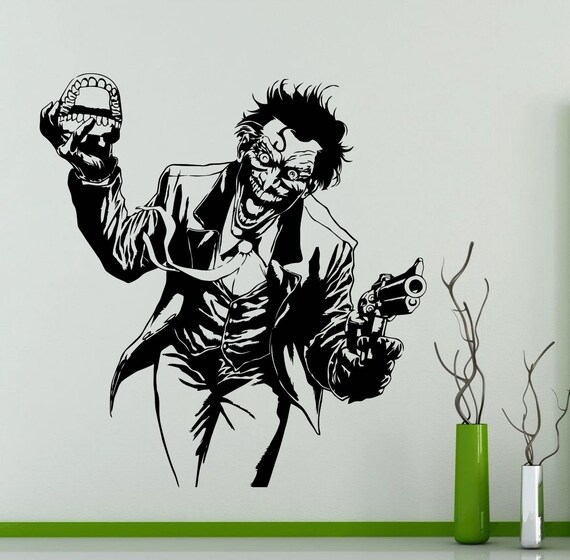 Joker Wall Sticker DC Marvel Comics Superhero Vinyl Decal Home Etsy