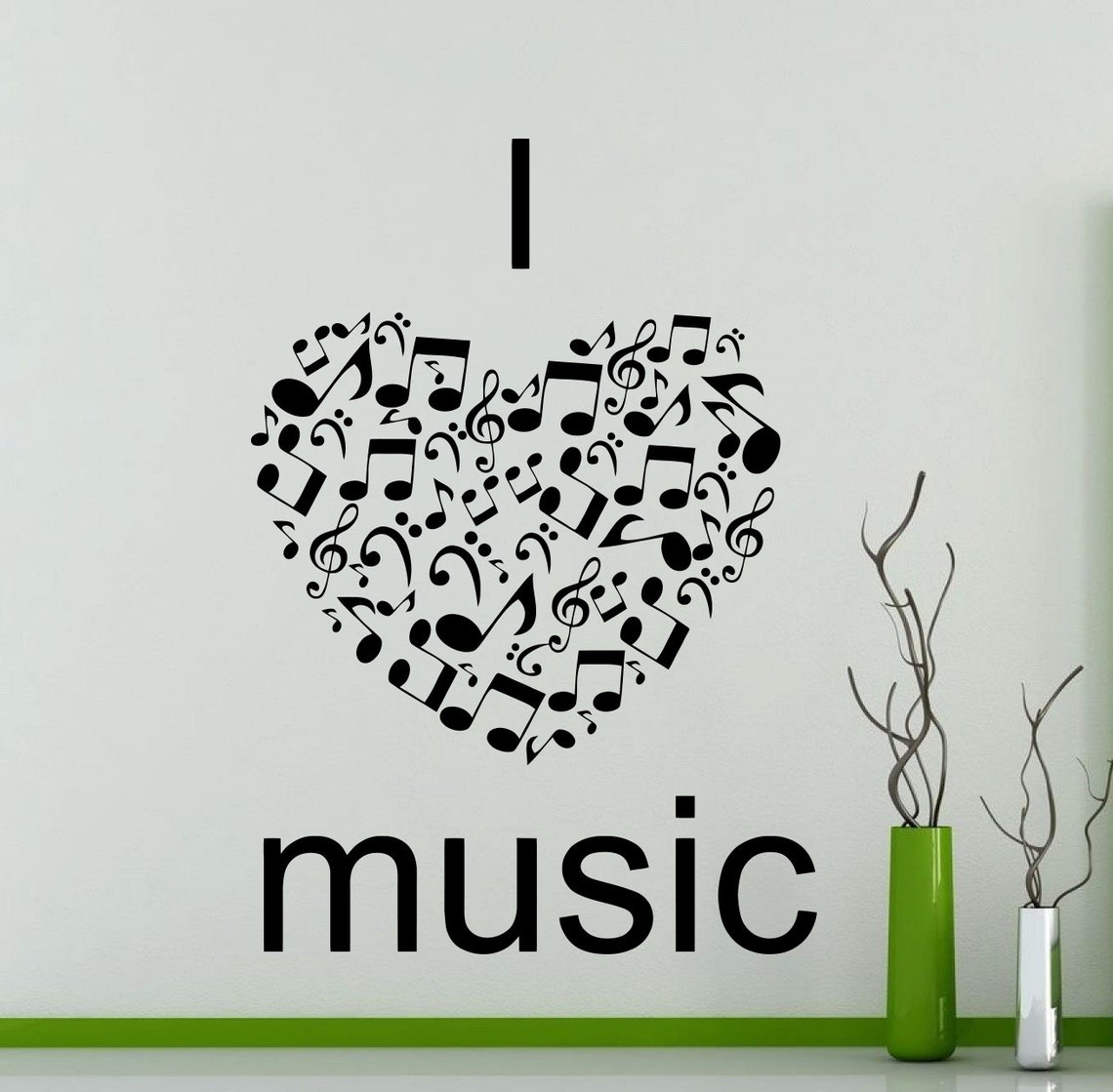 Ich liebe Musik Decal Wort Musik Noten Violinschlüssel Studio Etsy
