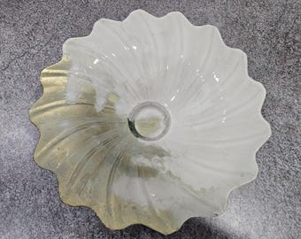 vintage iridescent glass bowl,