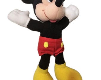 Raro peluche vintage degli anni '80 di Topolino dei parchi Disney, alto 20 cm.