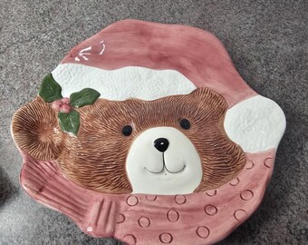 Santa Bear Platten Benchmark 1992 Weihnachtsplätzchen Backen Leckereien Regal Dekor