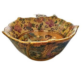 Cuenco de esmalte dorado Satsuma