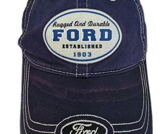 Ford Automobile Car Truck Embroidered Distressed Adjustable Snapback Hat Cap