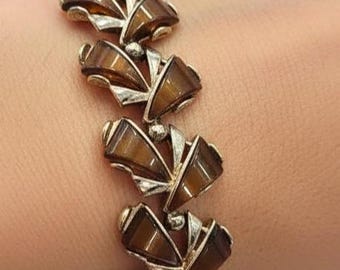 Vtage Art Thermoset Necklace Vintage Chocolate Brown Designer Fashion Bracelet