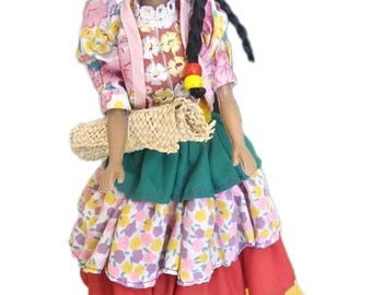 Vintage Mattel Jamaica Barbie doll model w/stand