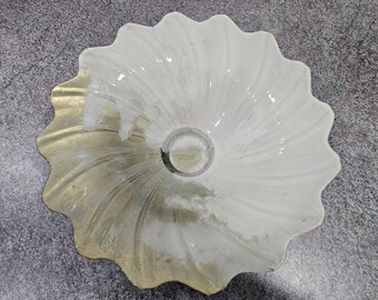 vintage iridescent glass bowl,