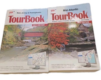 Lot Of 2 AAA Tour Book NJ & PA, Mid-Atlantic
