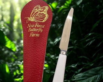 Coltello piccolo vintage Sheffield Cutlery con manico in plastica bianca. Acciaio inossidabile...
